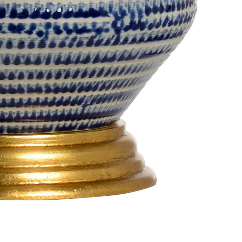 Blue/White Glaze/Antique Gold Leaf