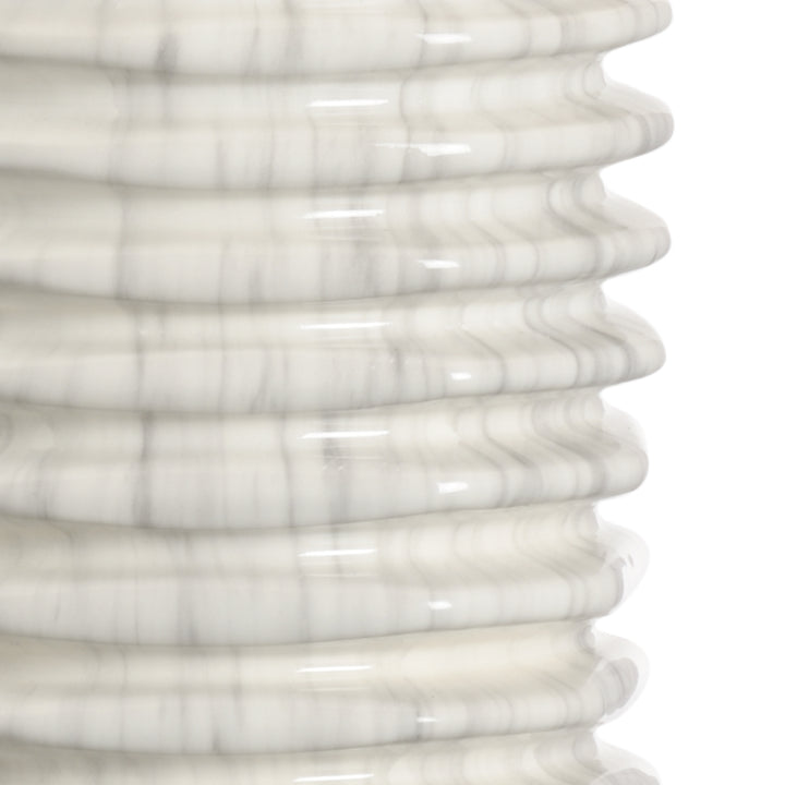 White Marbled Glazed/Clear