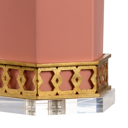 Coral/Antique Gold Leaf/Clear