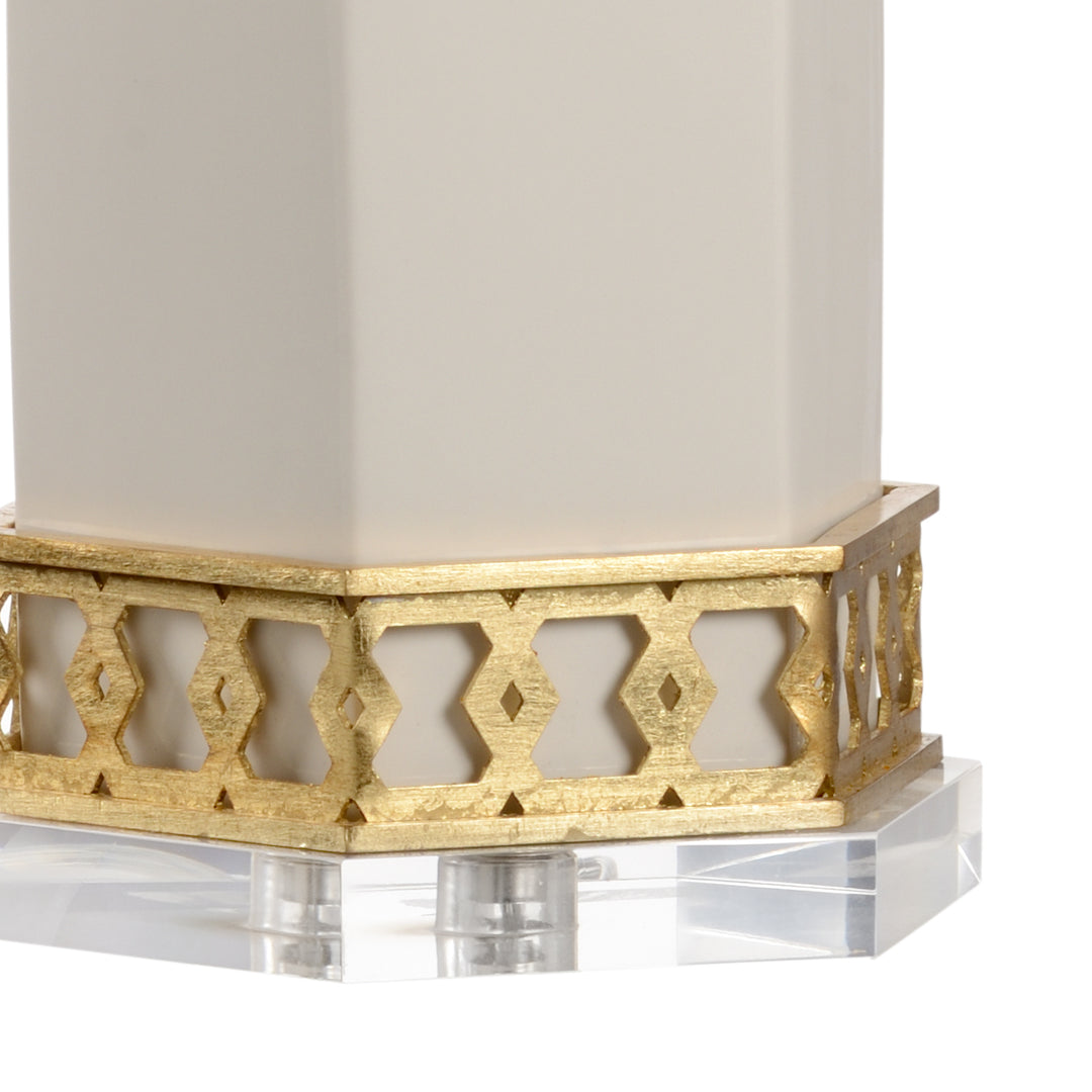 White Glaze/Antique Gold Leaf/Clear