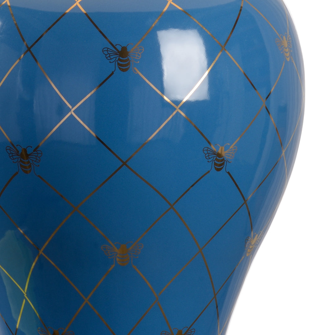 Blue Glaze/Metallic Gold