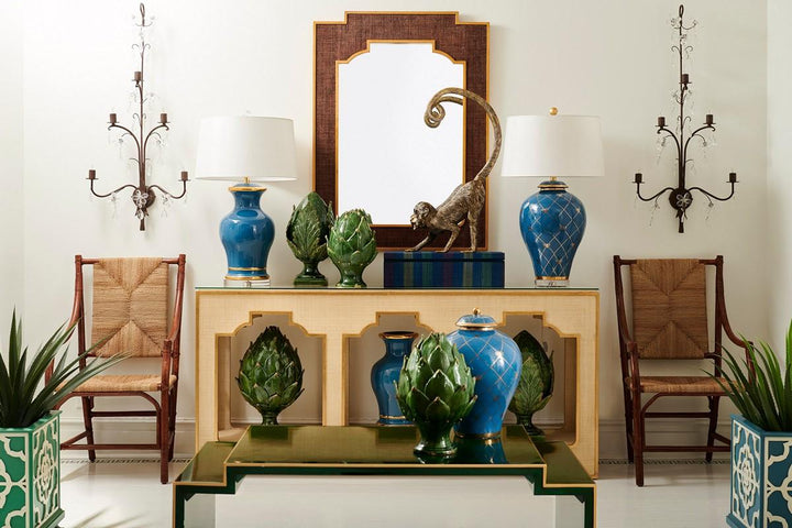 Blue Glaze/Metallic Gold