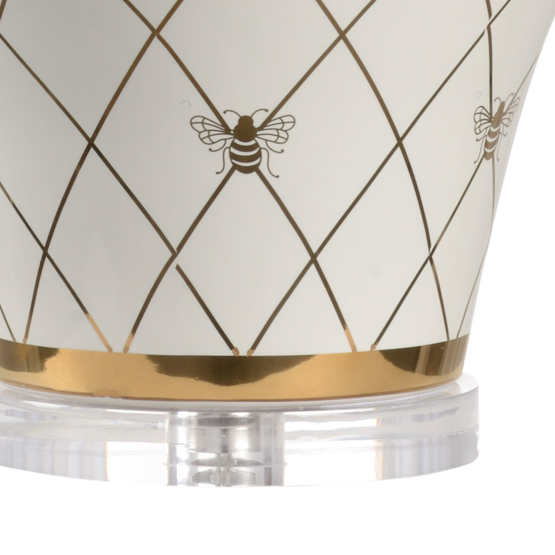 White Glaze/Metallic Gold/Clear