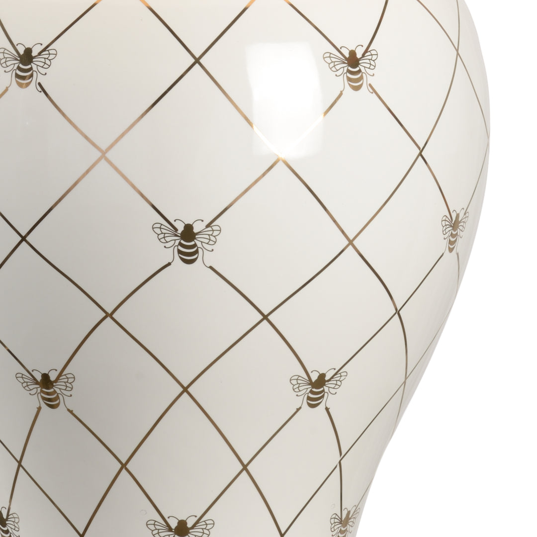 White Glaze/Metallic Gold/Clear