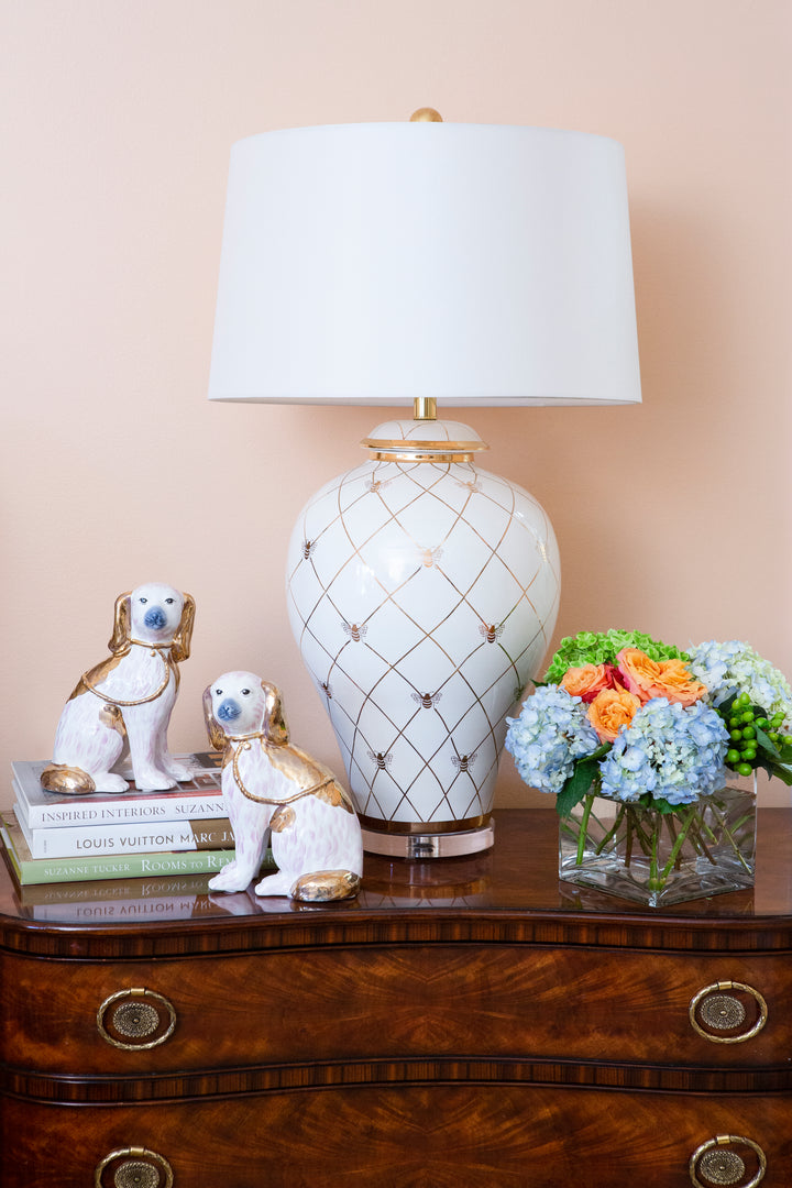 White Glaze/Metallic Gold/Clear