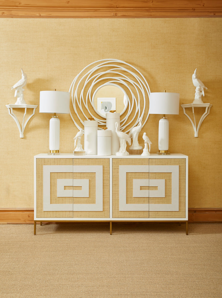 White Glaze/Antique Brass/Clear