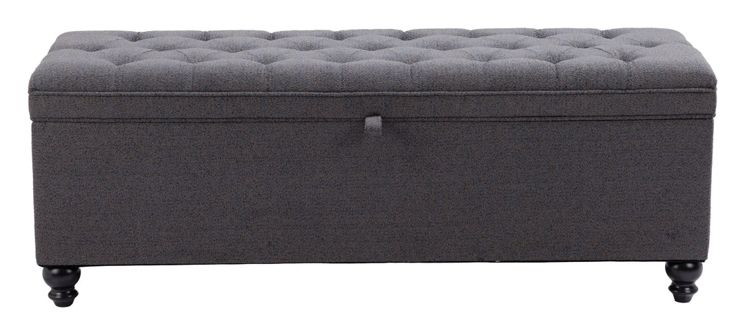 Halifax Storage Bench Gravel Gray - AmericanHomeFurniture