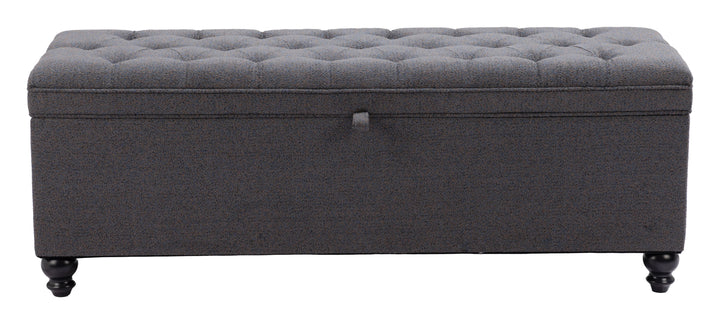 Halifax Storage Bench Gravel Gray - AmericanHomeFurniture