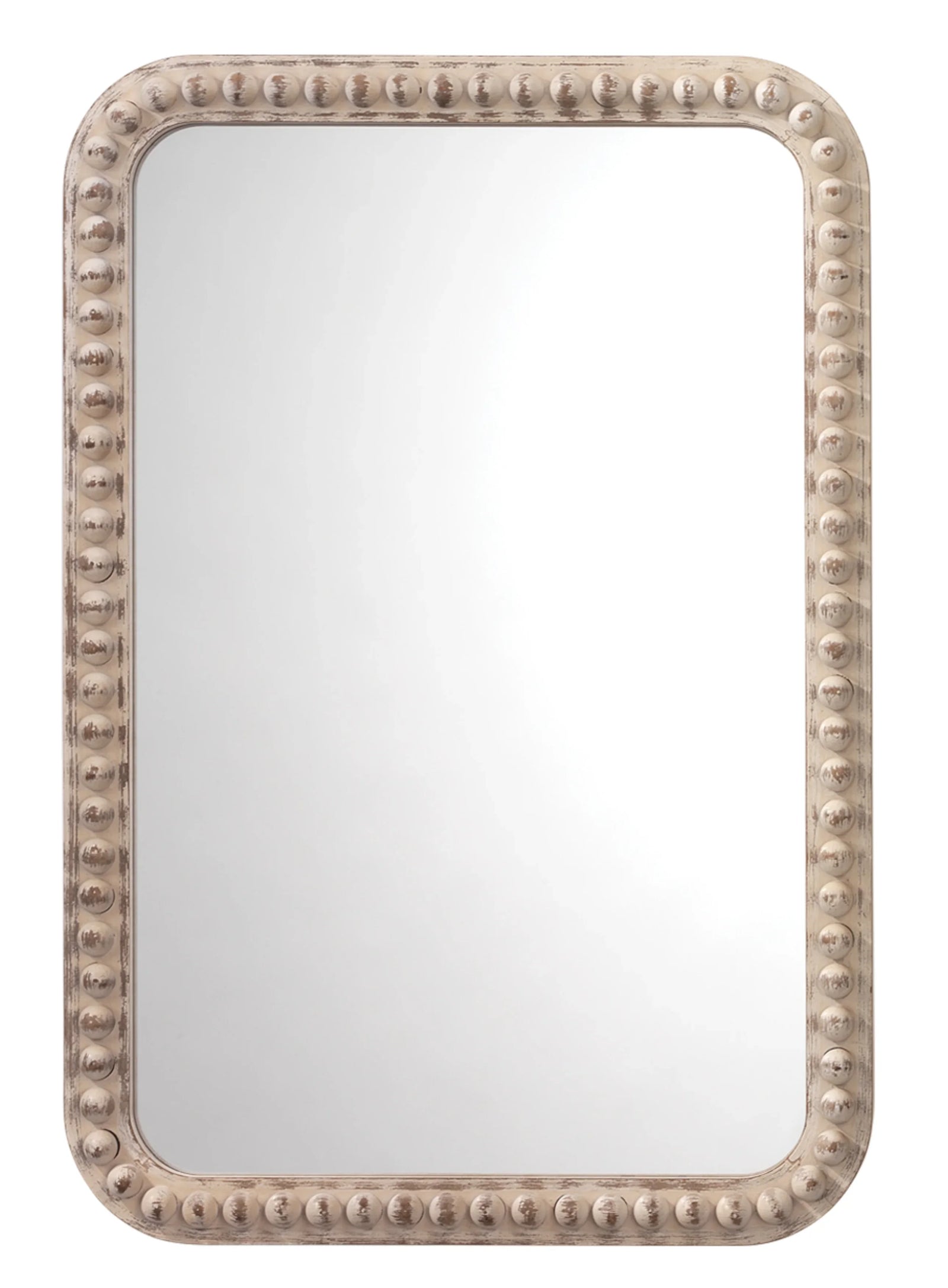 Jamie Young Rectangle Audrey Wall Mirror, White Washed Wood WALL MIRRORS