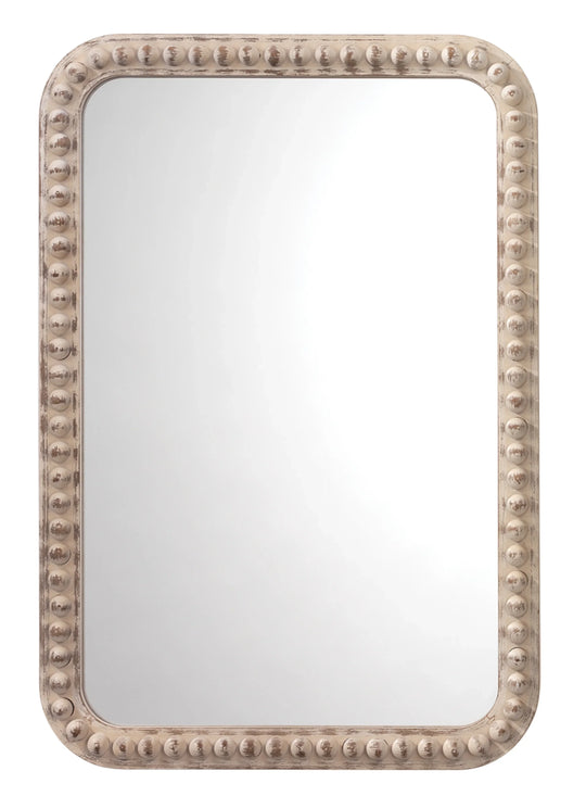 Jamie Young Rectangle Audrey Wall Mirror, White Washed Wood WALL MIRRORS