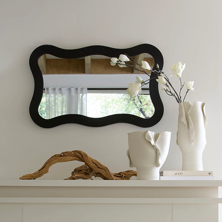 Deli Wavy Bamboo Wall Mirror - AmericanHomeFurniture