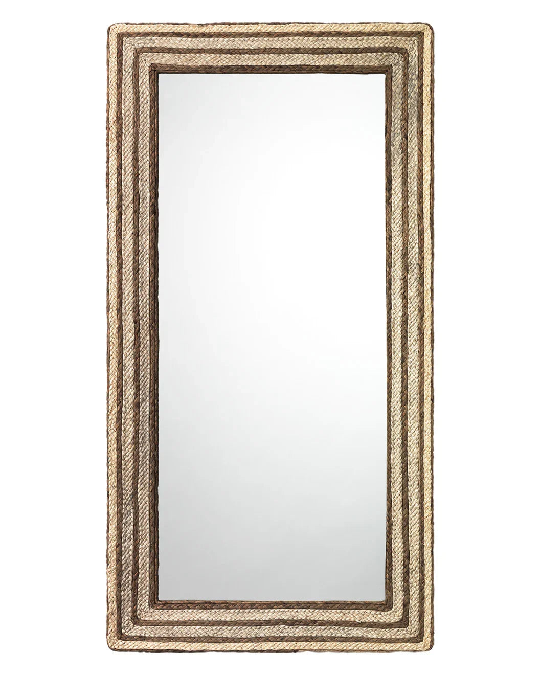 Evergreen Braided Seagrass Rectangle Wall Mirror, Natural - AmericanHomeFurniture