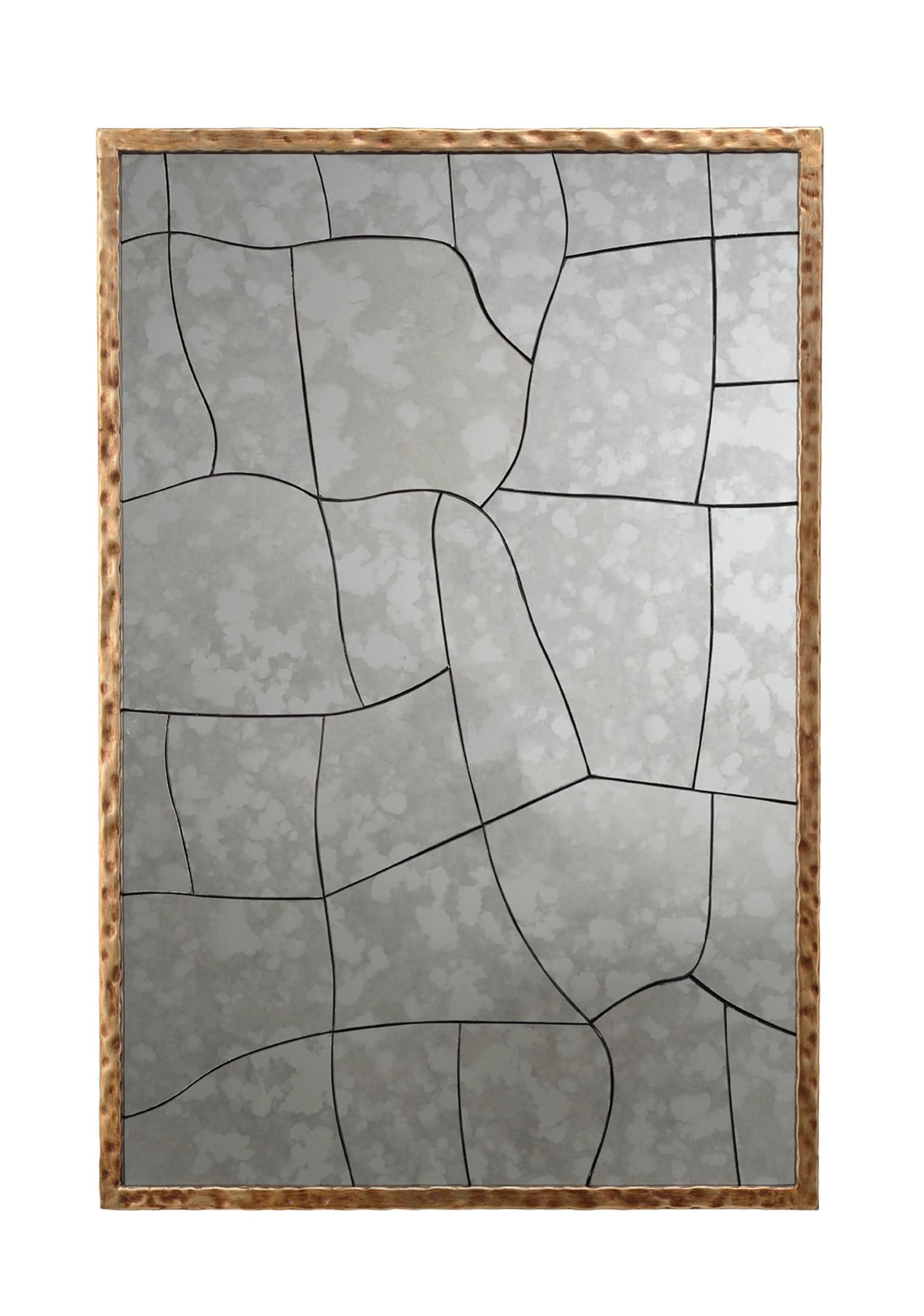 Jamie Young Fractured Hammered Iron Rectangle Wall Mirror WALL MIRRORS