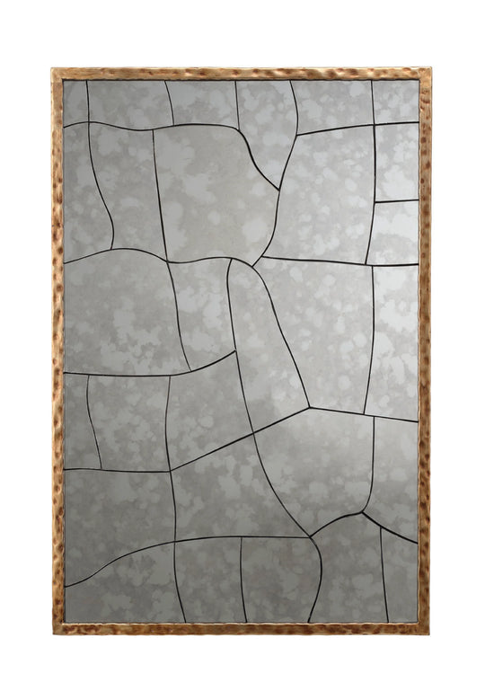 Jamie Young Fractured Hammered Iron Rectangle Wall Mirror WALL MIRRORS
