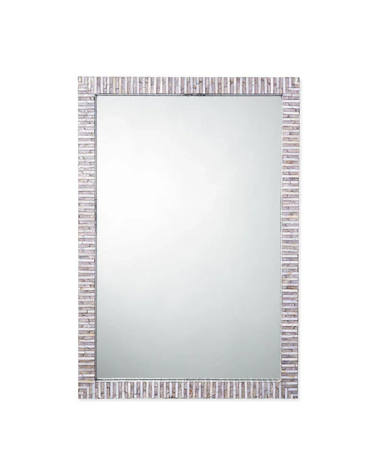 Jamie Young Marmont Mother of Pearl Rectangle Wall Mirror WALL MIRRORS