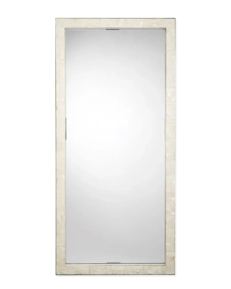 Monroe Mother of Pearl Rectangle Floor Mirror - AmericanHomeFurniture