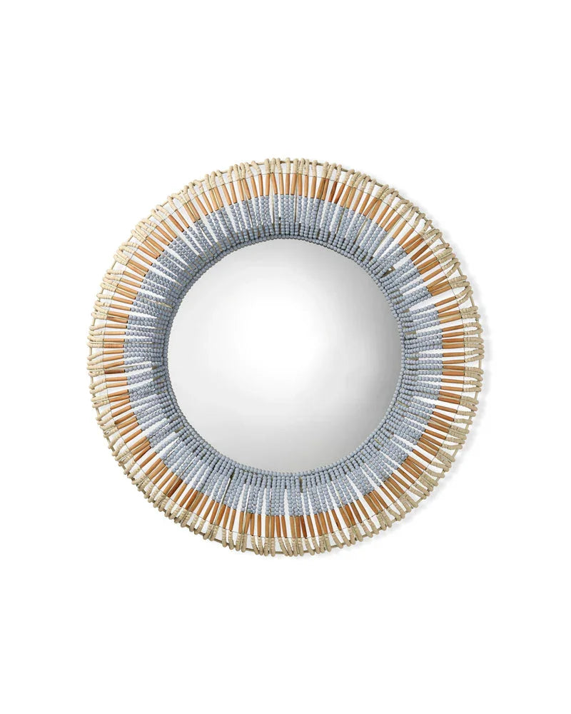 Native Beaded Round Wall Mirror - AmericanHomeFurniture