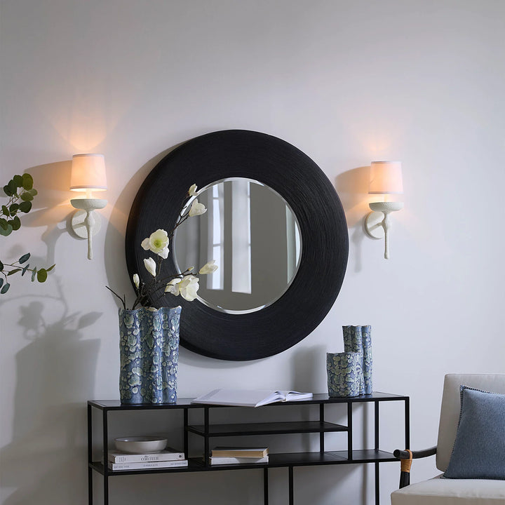 Paddock Bamboo Round Wall Mirror - AmericanHomeFurniture