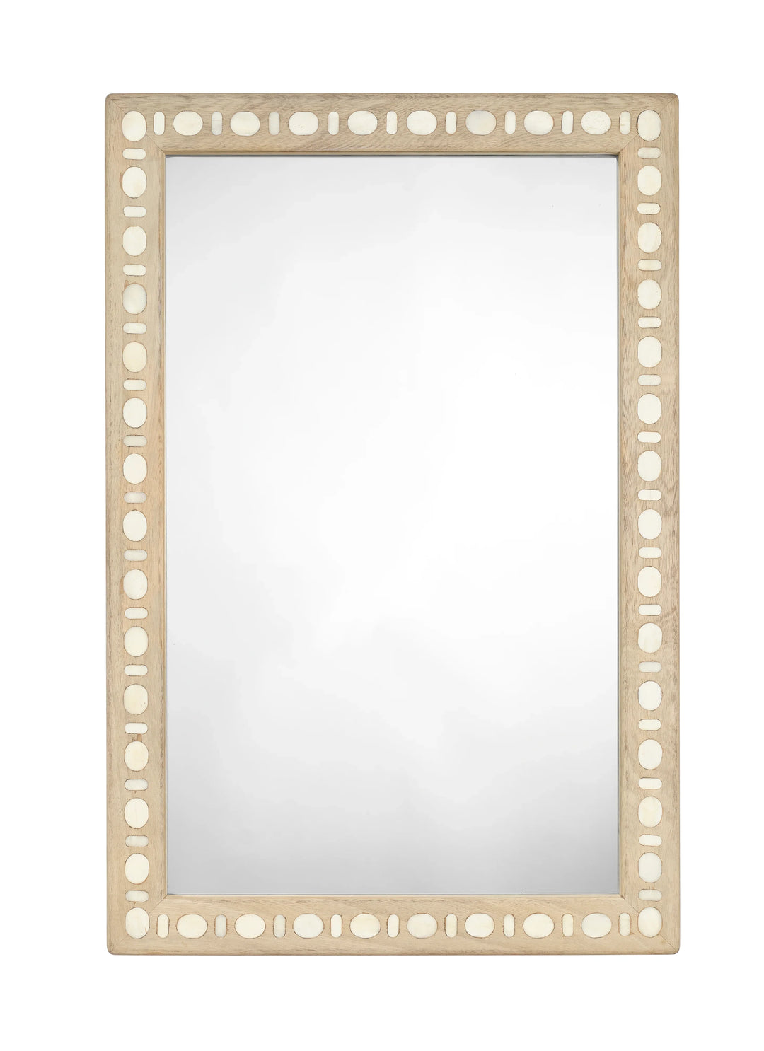 Sama Wood & Bone Inlay Rectangle Wall Mirror - AmericanHomeFurniture