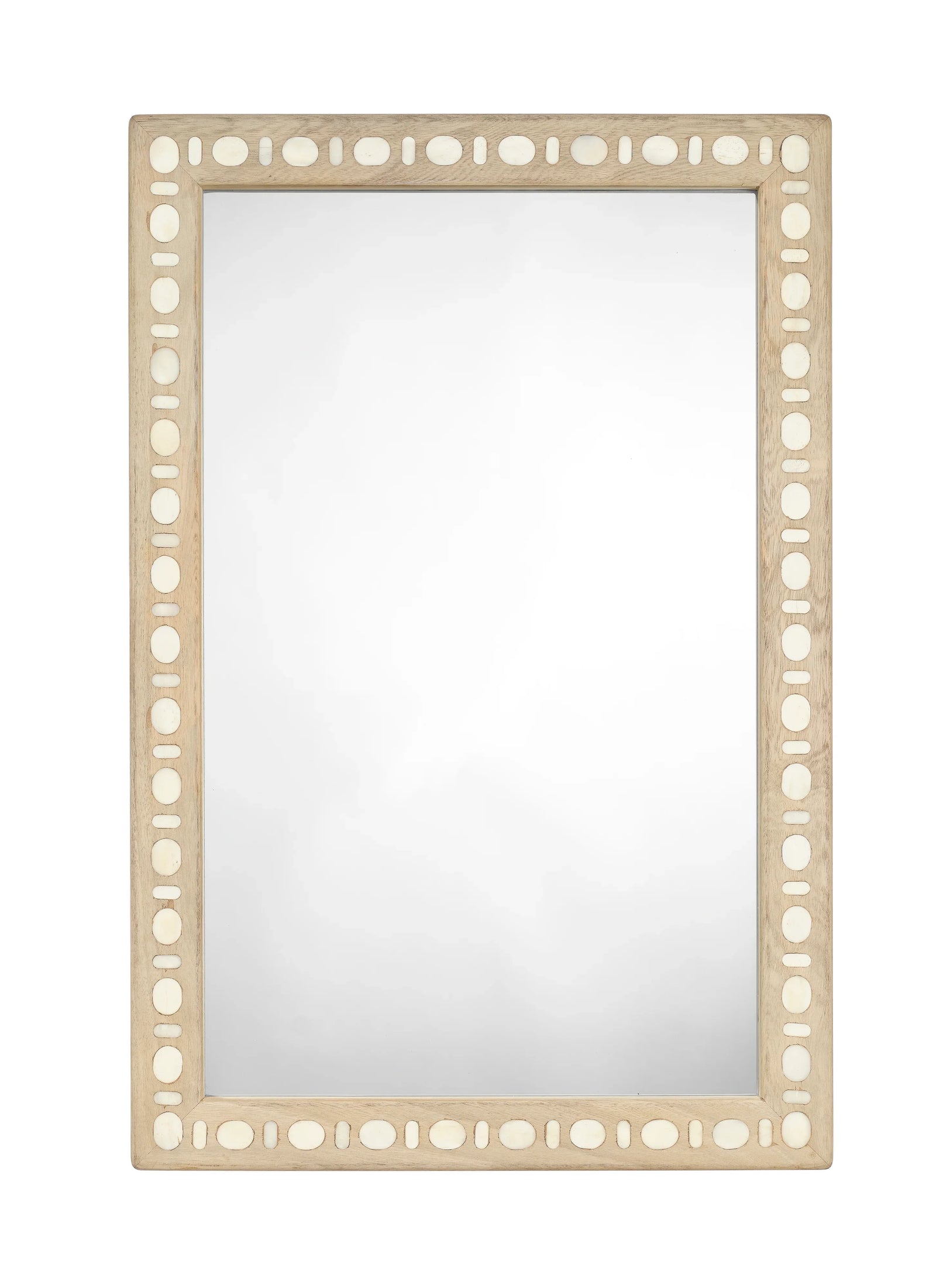 Jamie Young Sama Wood & Bone Inlay Rectangle Wall Mirror WALL MIRRORS