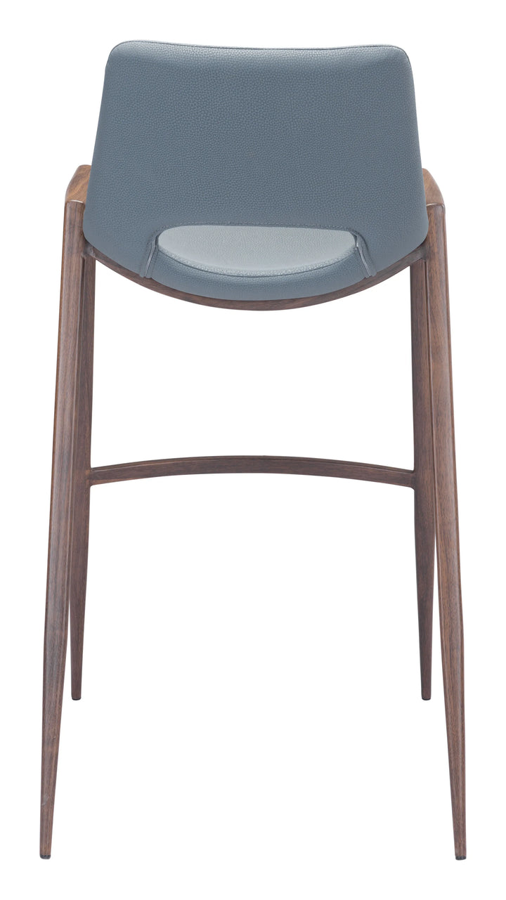 Desi Barstool (Set of 2) Azure Gray & Walnut - AmericanHomeFurniture