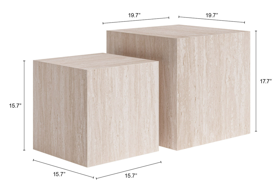 Cambro Coffee Table Set (2-Piece) Stone Beige - 111084