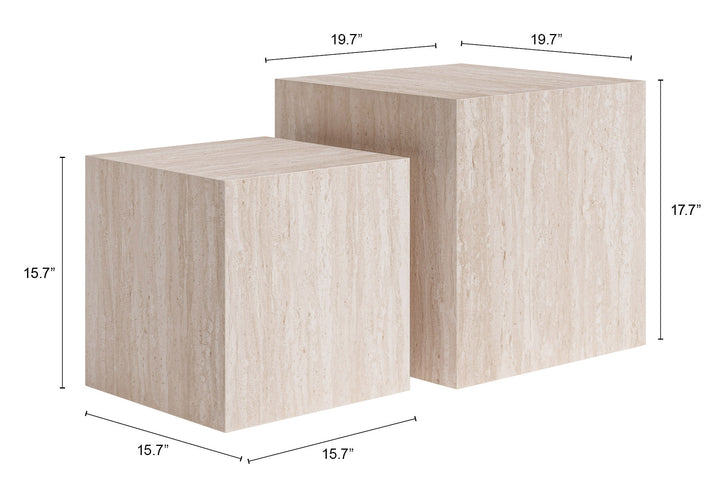 Cambro Coffee Table Set (2-Piece) Stone Beige - 111084
