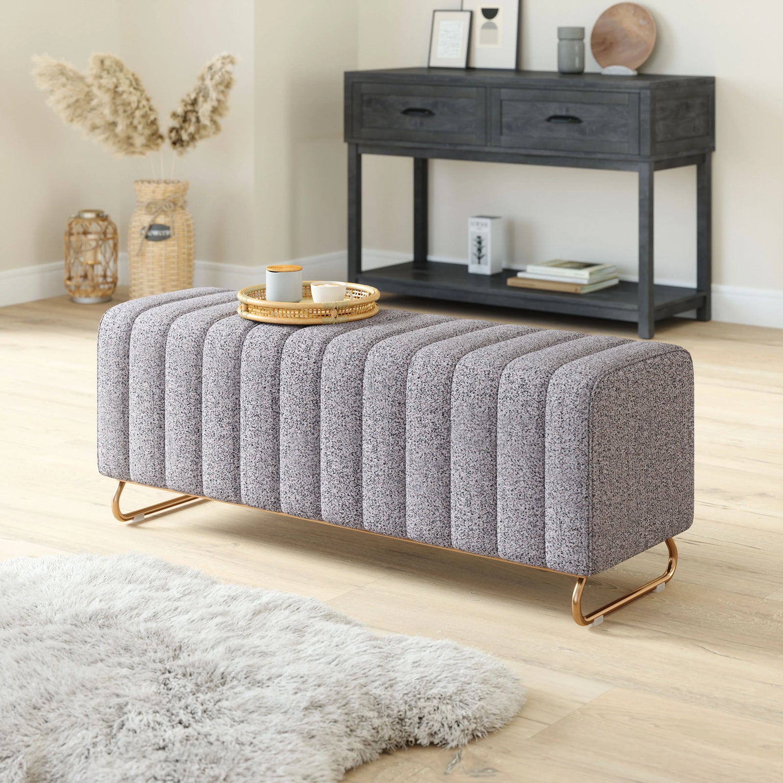 Zuo Pender Bench Stone Gray BENCHES