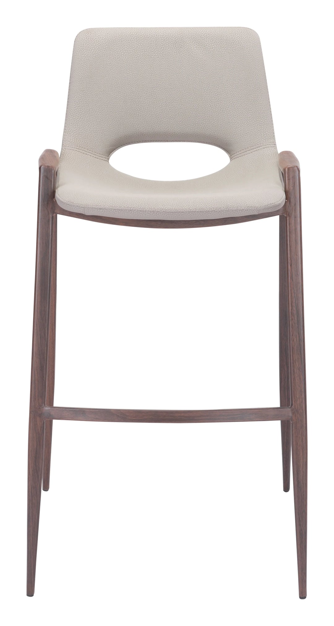Desi Barstool (Set of 2) Beige & Walnut - AmericanHomeFurniture