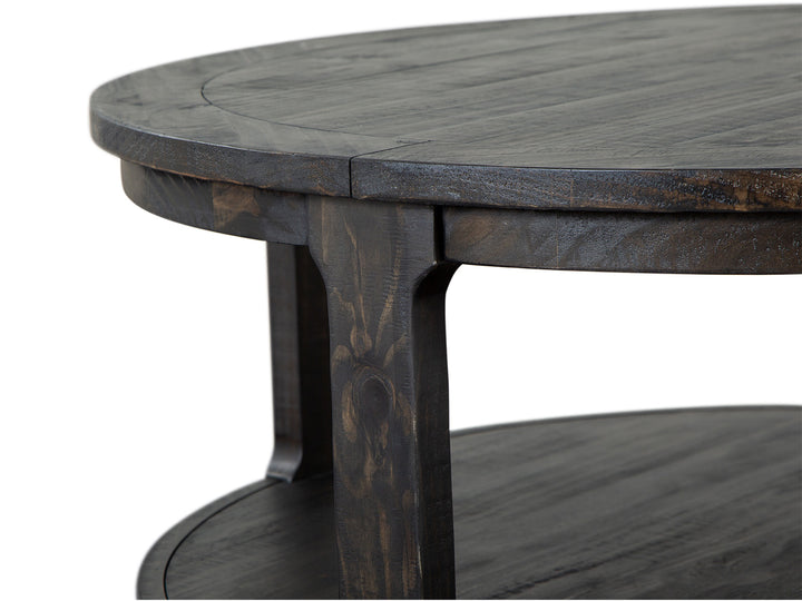 Boswell Peppercorn Round Cocktail Table With Casters - T5263-45