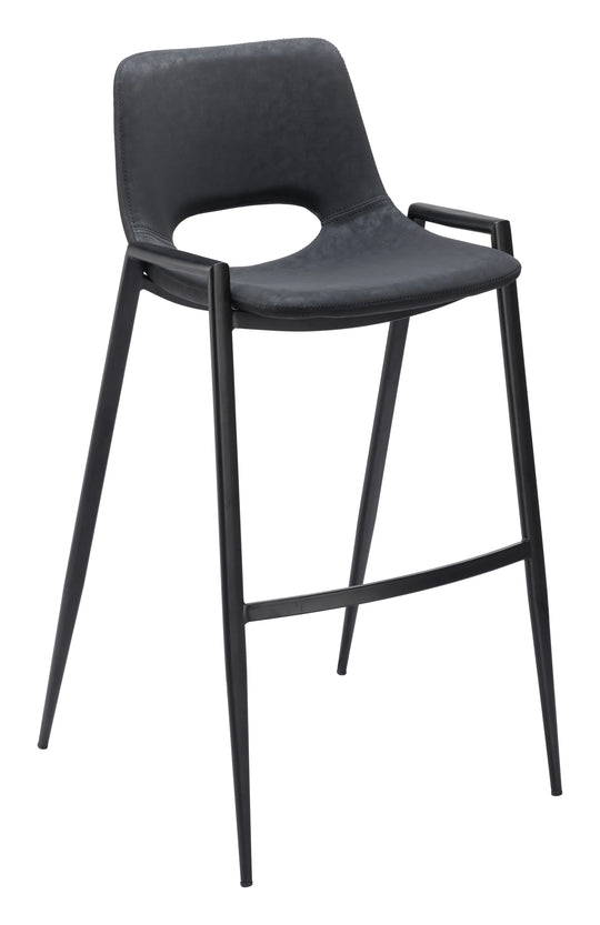 Zuo Desi Barstool (Set of 2) Black BAR STOOLS + COUNTER STOOLS