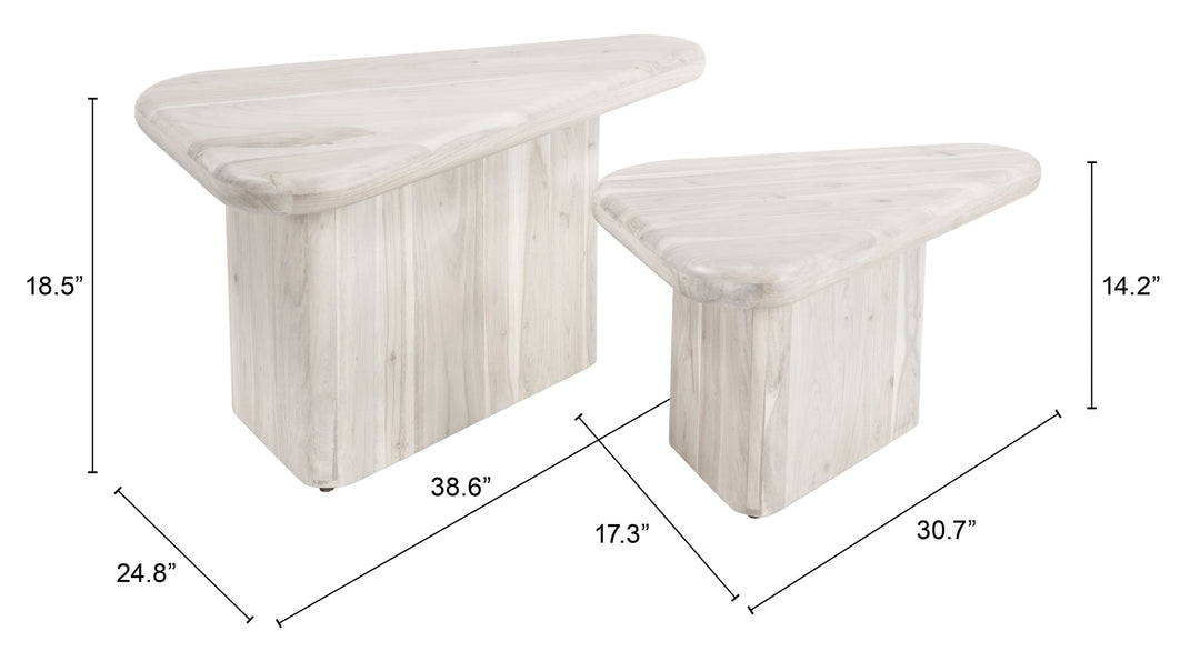 Navidic Coffee Table Set (2-Piece) Whitewashed - 109872