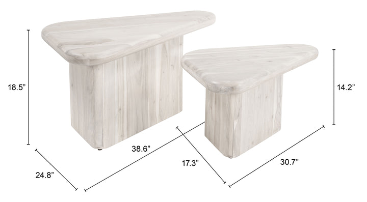 Navidic Coffee Table Set (2-Piece) Whitewashed - 109872