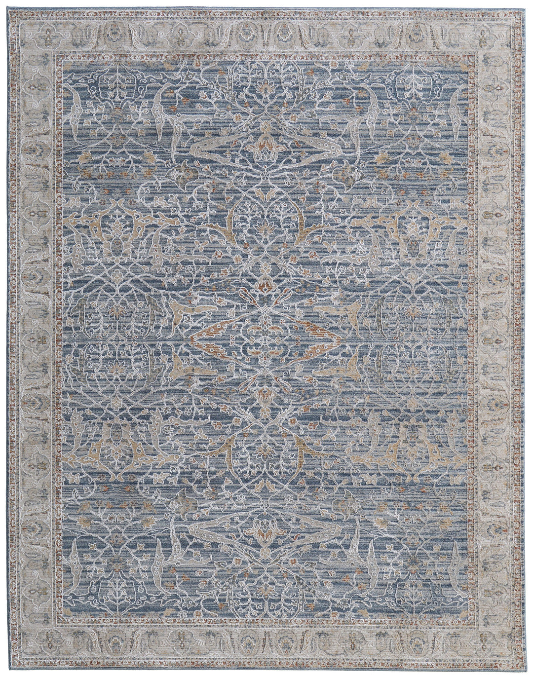 Rectangle/5' x 7'6"/Blue/Ivory