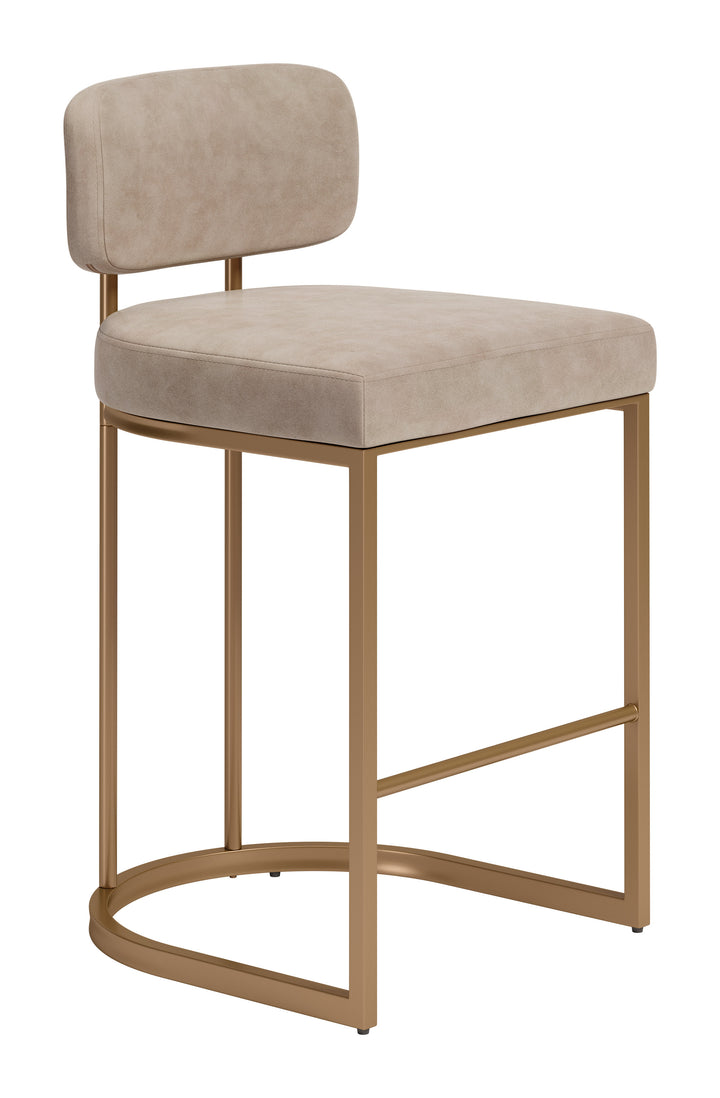 Velar Counter Stool (Set of 2) Beige & Bronze