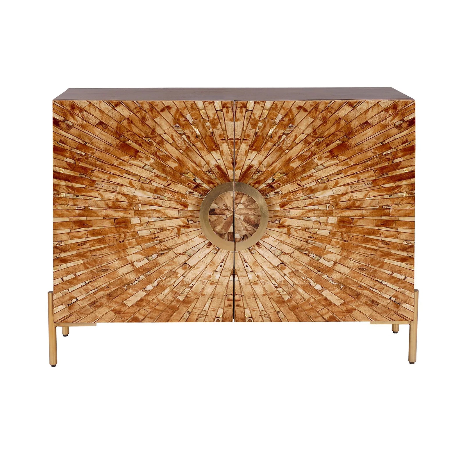 Crestview Collection Safari Bone Inlay Two-Door Cabinet Cabinets
