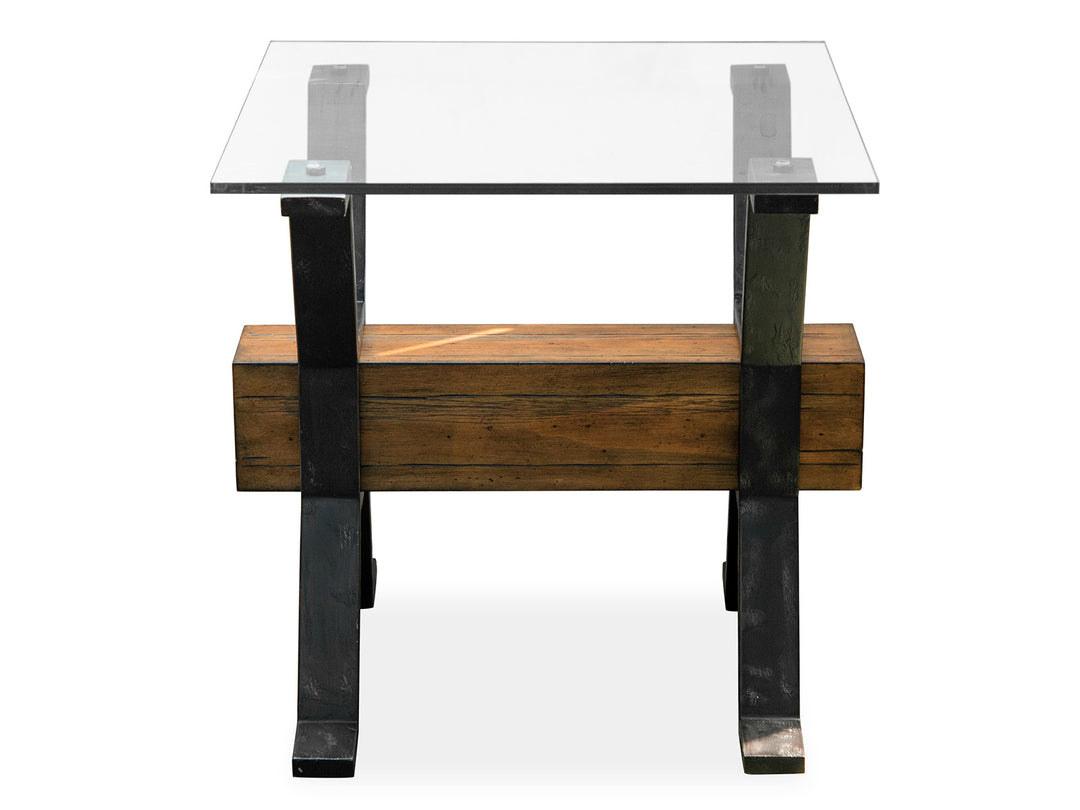 Sawyer Toasted Nutmeg And Smoked Iron Rectangular End Table - T4570-03