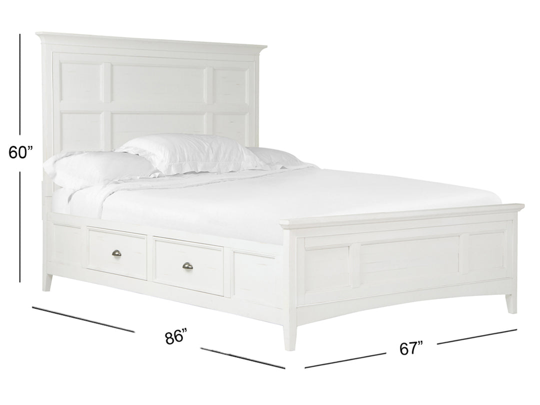 Heron Cove Chalk White And Dovetail Grey Queen Panel Storage Bed - B4400-55