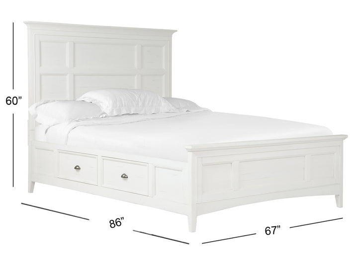 Heron Cove Chalk White And Dovetail Grey Queen Panel Storage Bed - B4400-55
