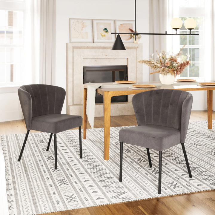 Aimee Dining Chair (Set of 2) Gray - AmericanHomeFurniture