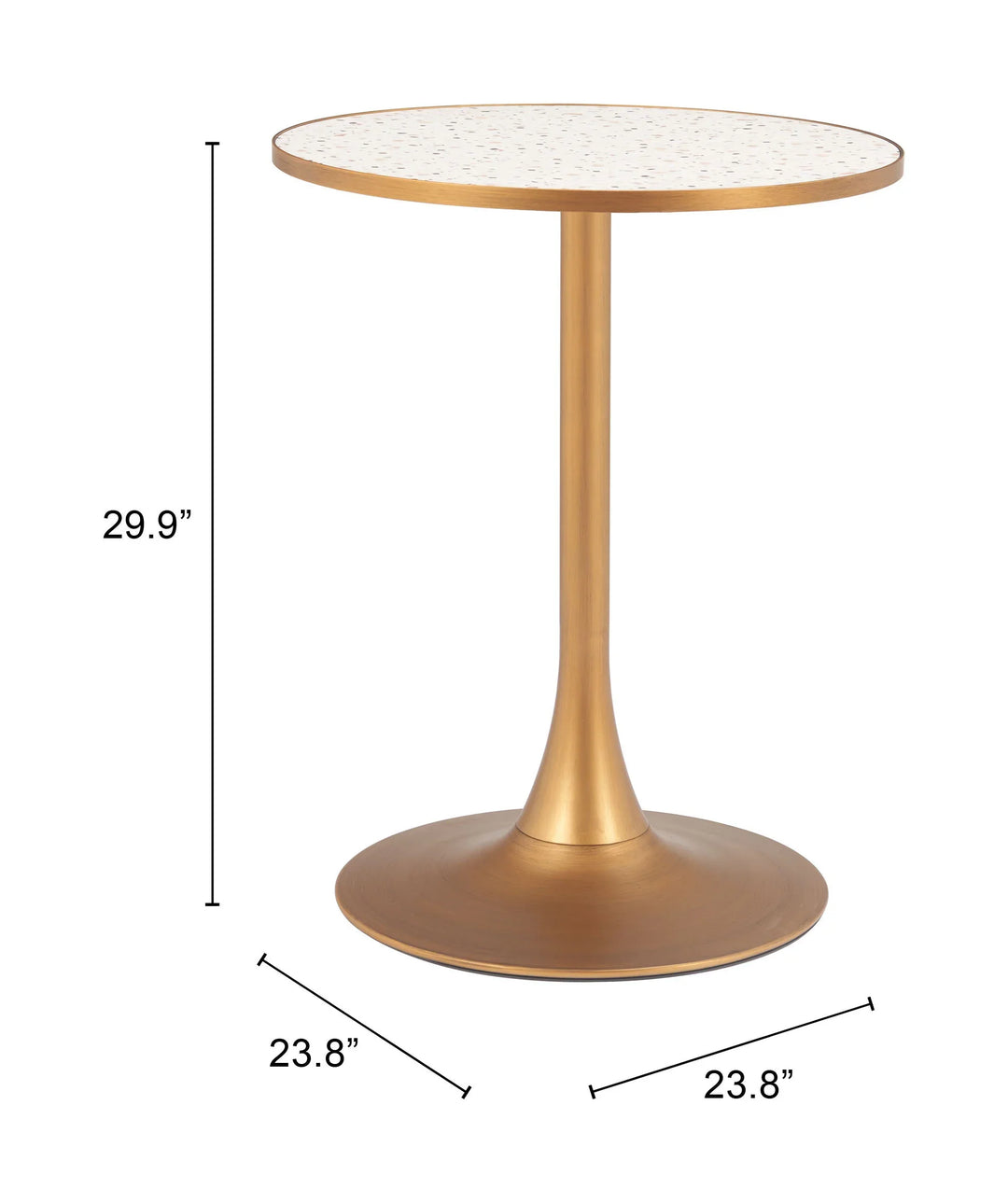 Bite Bistro Table Beige & Gold - AmericanHomeFurniture