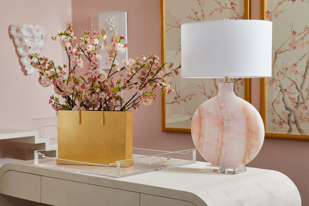 Natural White with Blush Veining/Clear