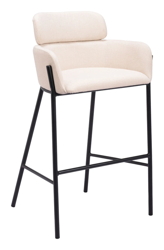 Zuo Bremor Barstool Beige BAR STOOLS + COUNTER STOOLS