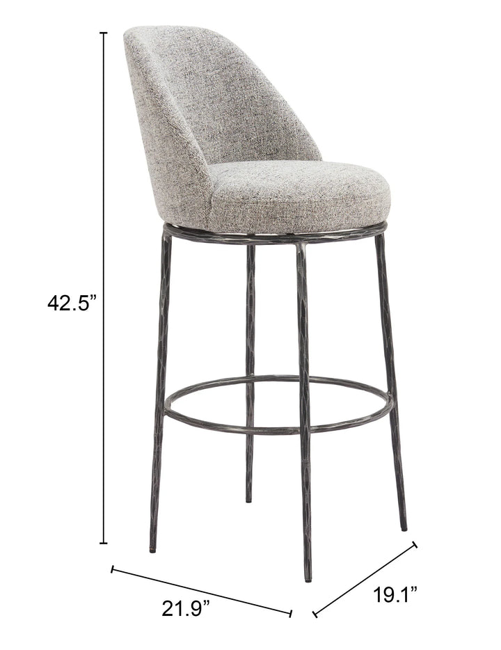 Nordhavn Swivel Barstool Gray - AmericanHomeFurniture