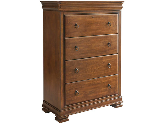 American Home Furniture Universal Furniture New Lou Drawer Chest Cognac