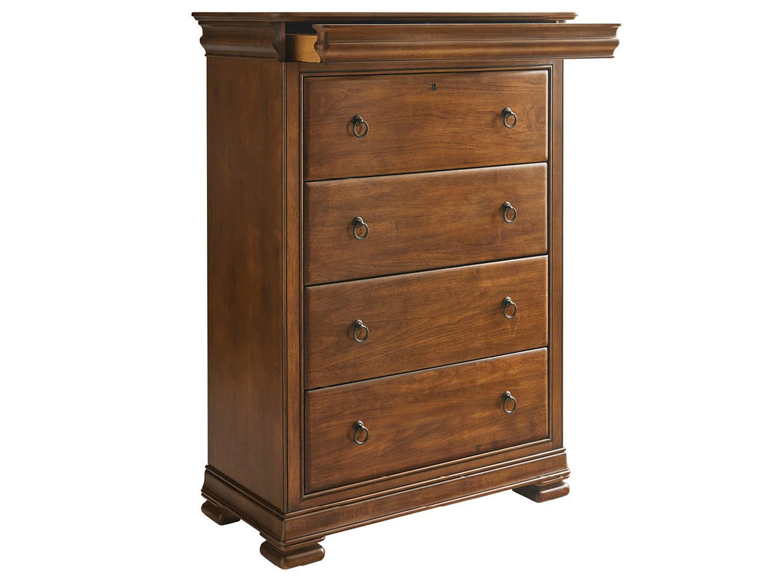 American Home Furniture Universal Furniture New Lou Drawer Chest Cognac