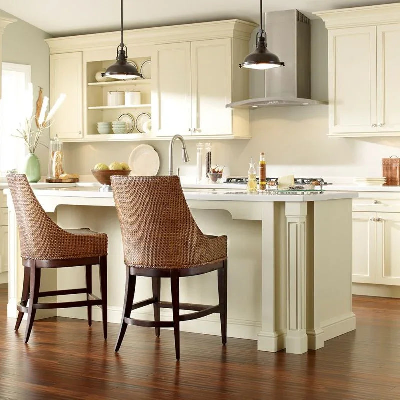 Woodbridge Woven Leather Counter Stool BAR STOOLS + COUNTER STOOLS