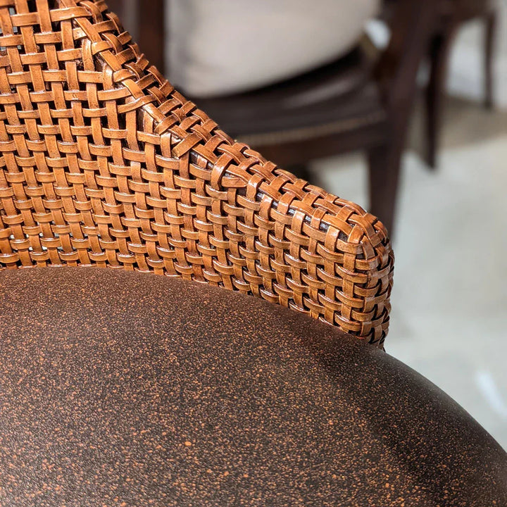 Woven Leather Bar Stool