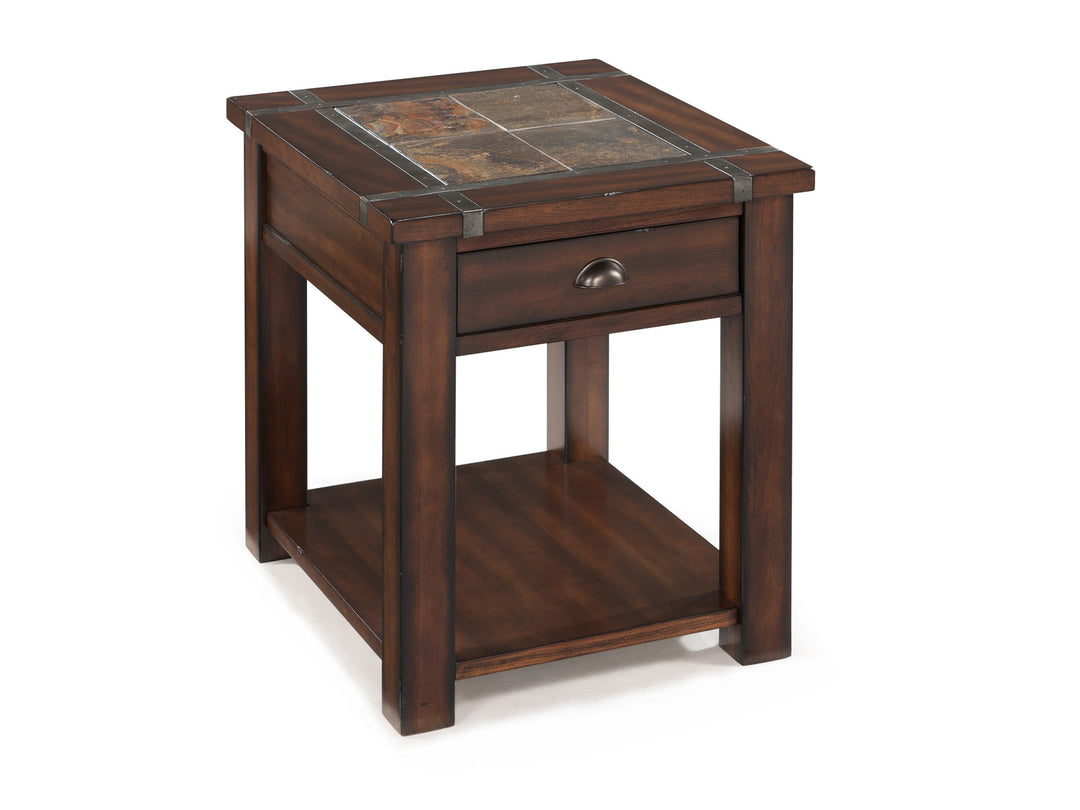 Roanoke Cherry And Slate Rectangular End Table - T2615-03