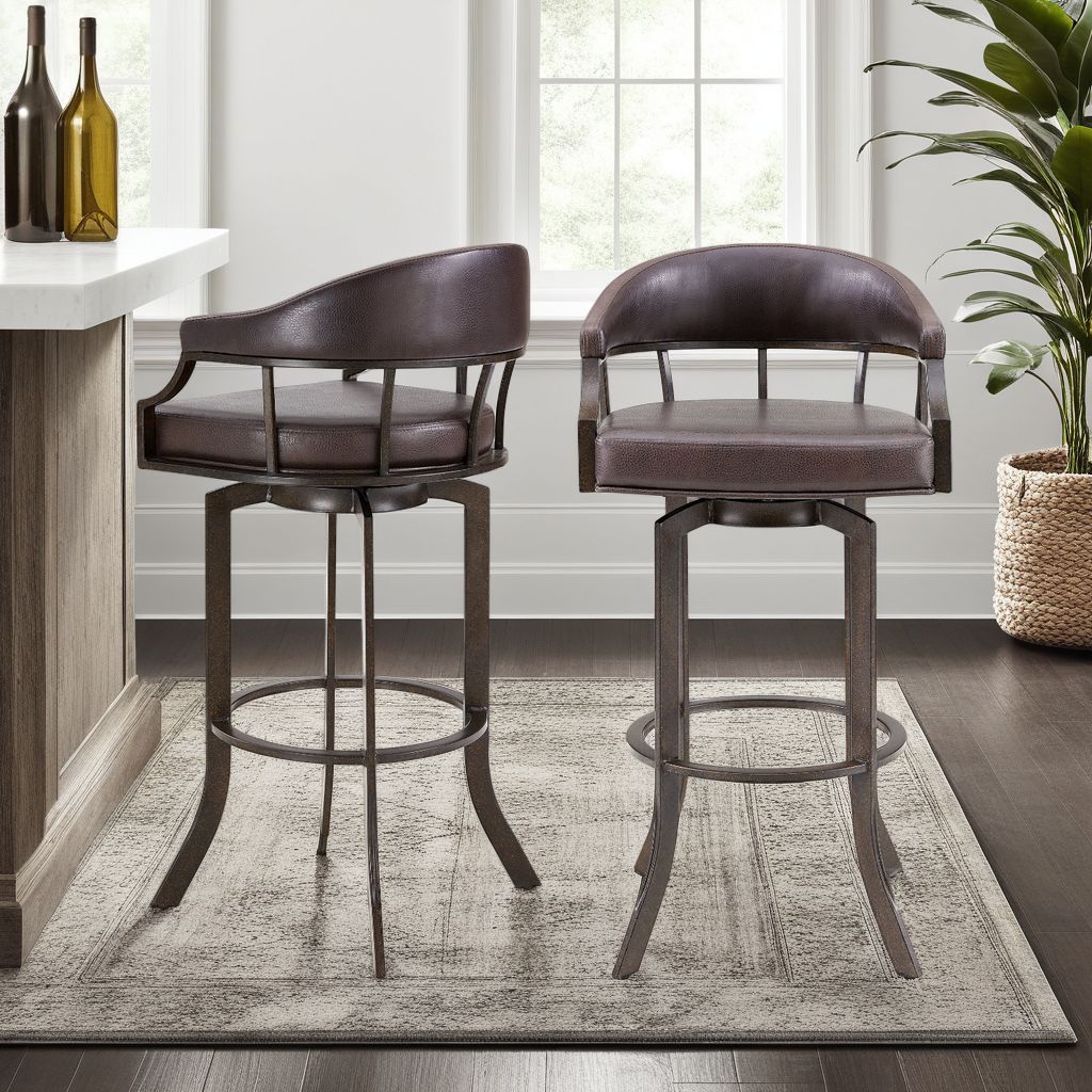 24"W x 24"D x 42"H / Brown/Auburn Bay